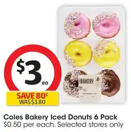 Coles Coles Bakery Iced Donuts offer
