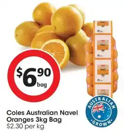 Coles Coles Australian Navel Oranges Bag offer