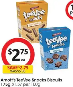 Coles Arnott's TeeVee Snacks Biscuits offer