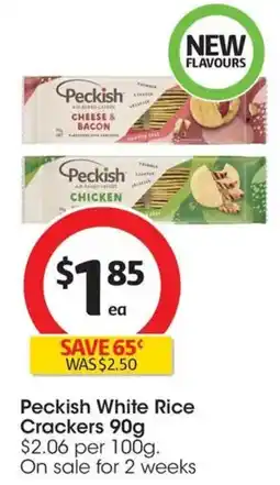 Coles Peckish White Rice Crackers offer
