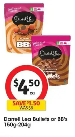 Coles Darrell Lea Bullets or BB's offer