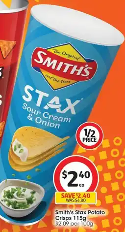 Coles Smith's Stax Potato Crisps offer