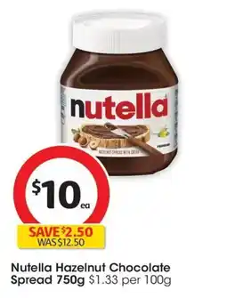 Coles Nutella Hazelnut Chocolate Spread offer
