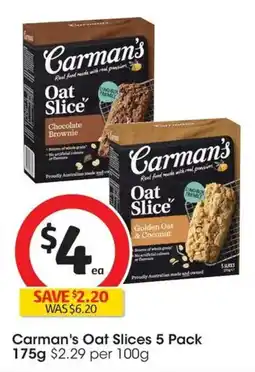 Coles Carman's Oat Slices offer