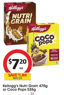 Coles Kellogg's Nutri Grain or Coco Pops offer