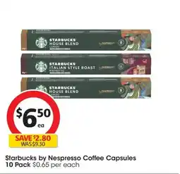 Coles Starbucks by Nespresso Coffee Capsules offer