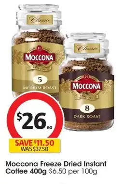 Coles Moccona Freeze Dried Instant Coffee offer