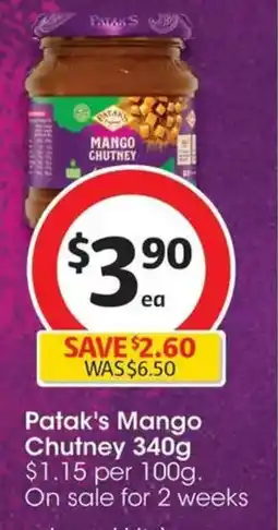 Coles Patak's Mango Chutney offer