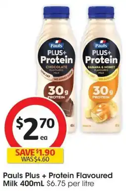 Coles Pauls Plus + Protein Flavoured Milk offer
