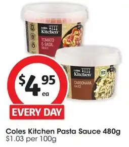 Coles Coles Kitchen Pasta Sauce offer