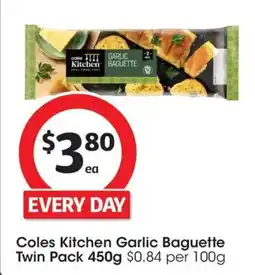 Coles Coles Kitchen Garlic Baguette offer