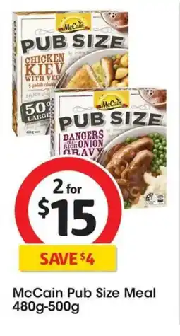 Coles McCain Pub Size Meal offer