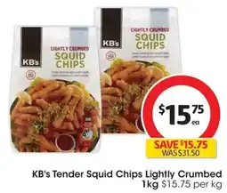 Coles KB's Tender Squid Chips Lightly Crumbed offer
