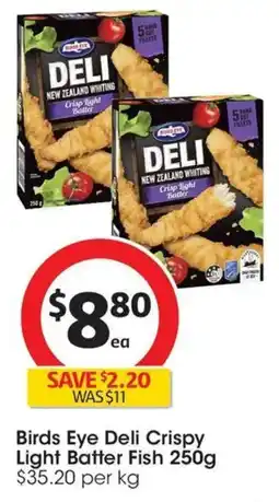 Coles Birds Eye Deli Crispy Light Batter Fish offer