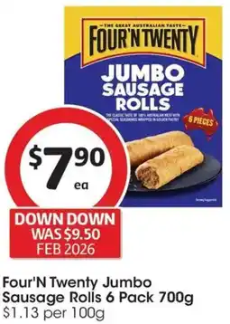Coles Four'N Twenty Jumbo Sausage Rolls offer