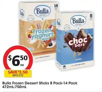 Coles Bulla Frozen Dessert Sticks offer
