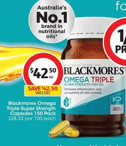 Coles Blackmores Omega Triple Super Strength Capsules offer