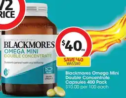 Coles Blackmores Omega Mini Double Concentrate Capsules offer