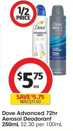 Coles Dove Advanced 72hr Aerosol Deodorant offer