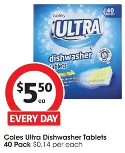 Coles Coles Ultra Dishwasher Tablets offer