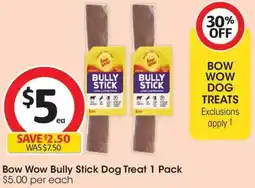 Coles Bow Wow Bully Stick Dog Treat offer