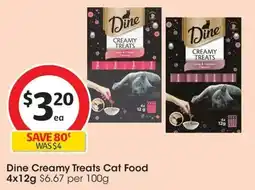 Coles Dine Creamy Treats Cat Food offer