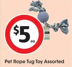 Coles Pet Rope Tug Toy Assorted offer