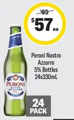Coles Peroni Nastro Azzurro 5% Bottles offer