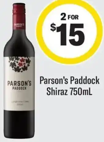 Coles Parson's Paddock Shiraz offer
