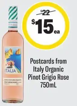 Coles Postcards from Italy Organic Pinot Grigio Rose offer