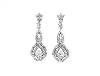 Bevilles Jewellery Sterling Silver Cubic Zirconia Double Infinity Drop Earrings offer