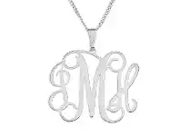 Bevilles Jewellery Personalised Sterling Silver Initials Monogram Necklace offer