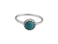 Bevilles Jewellery Sterling Silver Green Centre Stone Stackable Ring offer