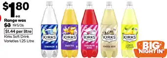 Woolworths Kirks Soft Drink Varieties offer