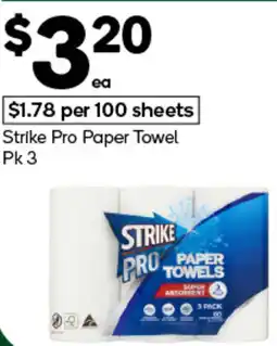 Woolworths Strike Pro Paper Towel offer