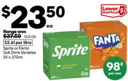 Woolworths Sprite or Fanta Soft Drink offer