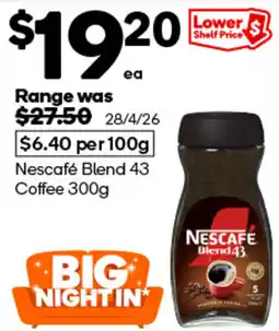 Woolworths Nescafé Blend 43 Coffee offer