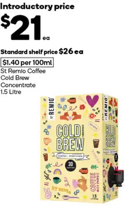 Woolworths St Remio Coffee Cold Brew Concentrate offer