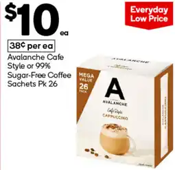 Woolworths Avalanche Cafe Style or 99% Sugar-Free Coffee Sachets offer