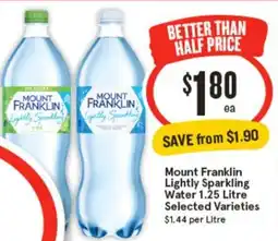 IGA Mount franklin lightly sparkling water offer