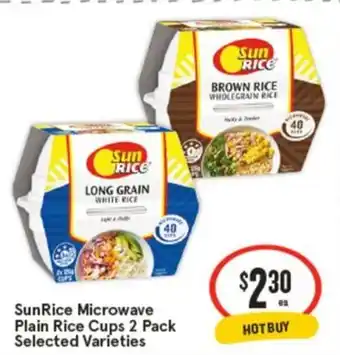 IGA Sunrice microwave plain rice cups offer