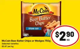 IGA McCain Beer Batter Chips or Wedges offer