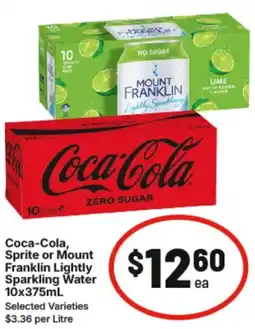IGA Coca-Cola, Sprite or Mount Franklin Lightly Sparkling Water offer