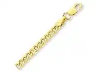 Bevilles Jewellery 9ct Yellow Gold Silver Infused Flat Curb Necklace 45cm offer