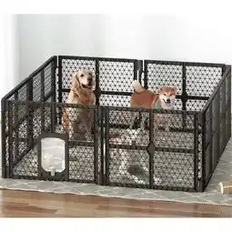 Woolworths i.Pet Dog Playpen Enclosure 8 Panel Pet Fence Plastic Play Pen offer