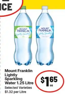 IGA Mount franklin lightly sparkling water offer
