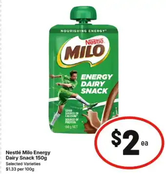 IGA Nestlé Milo Energy Dairy Snack offer