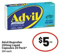 IGA Advil Ibuprofen 200mg Liquid Capsules offer