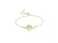 Bevilles Jewellery 9ct Yellow Gold Silver Infused Cubic Zirconia Tree Of Life Bracelet offer