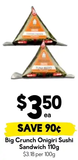Drakes Big Crunch Onigiri Sushi Sandwich offer